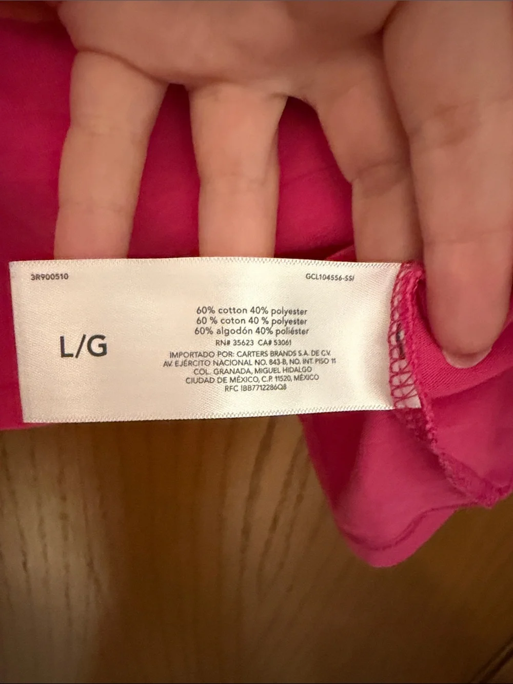 Carter's UGC Girls Sz Large Hot Pink Tee with Yellow Graphic short sleeve